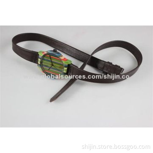 Wooden long strap watch 2014 fashionable, CE-approved